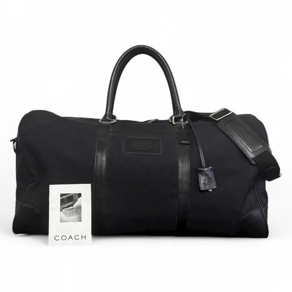 COACH 5965 Vintage CABIN Black Canvas/ Leather Trim DUFFLE Carry-On Weekend Bag - Picture 1 of 15